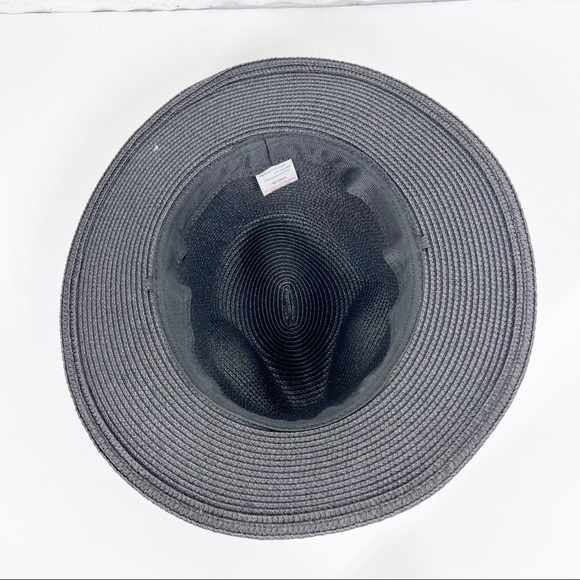 Black Paper Fedora Beach Hat - Picture 7 of 7